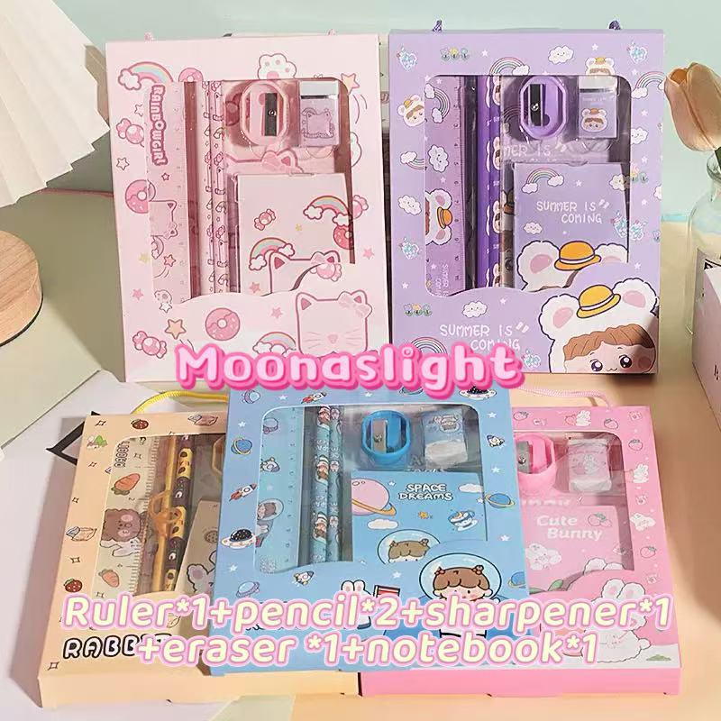 Kids Stationery Gift Set โ Goodie Bag for Birthdays, School Supplies, Party Favor โ Cute Pencil Set with Notebook, Ruler & Eraser