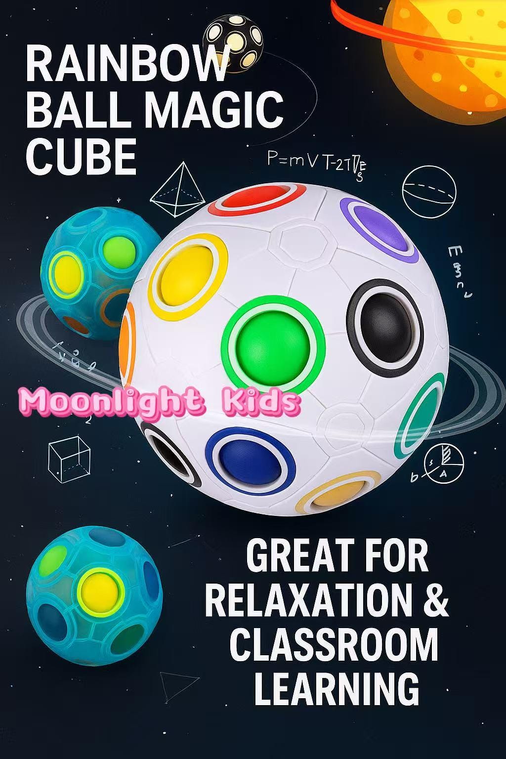Rainbow Ball Puzzle Fidget Toy – Stress Relief Brain Teaser, Color Matching Sensory Toy for Kids & Adults Gift