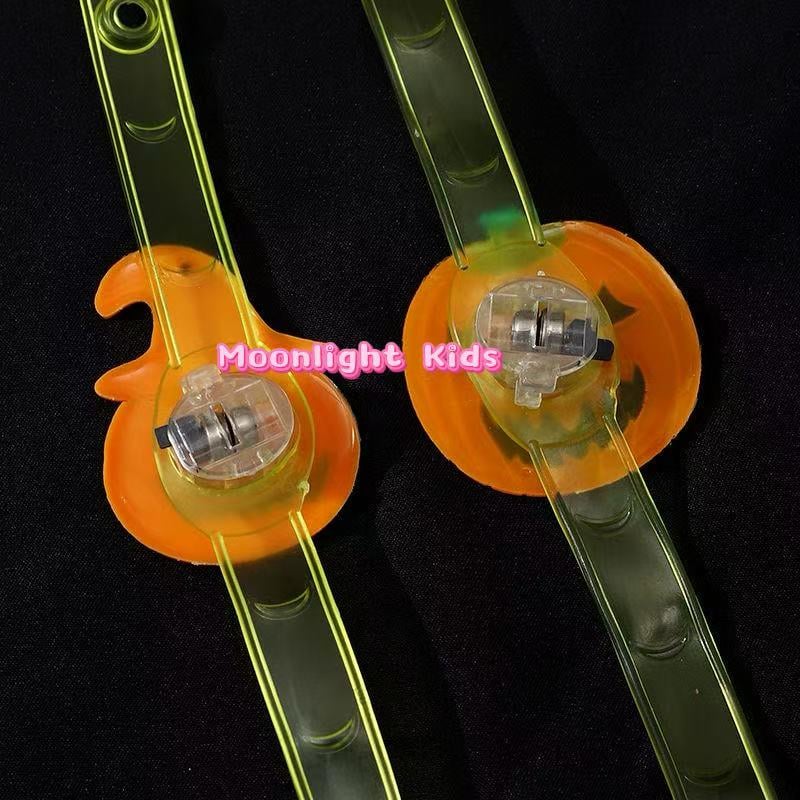 Halloween LED Pumpkin Bracelet | Kids Trick or Treat Light Up Wristband | Glow Party Favors | Spooky Pumpkin Flashing Bracelet for Halloween
