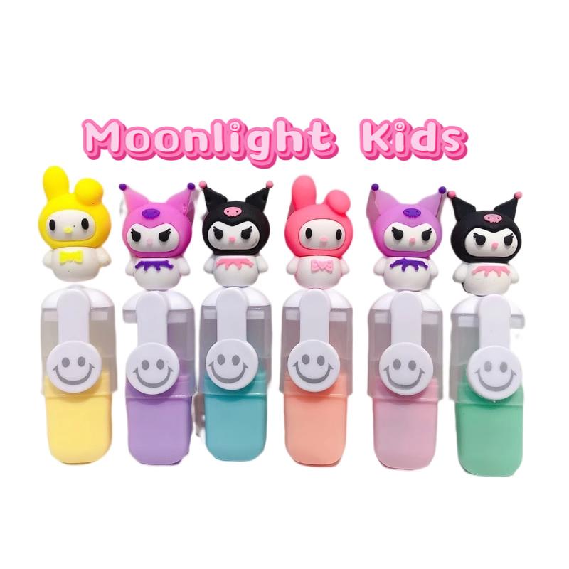 Kuromi Cute Highlighter Pen Set | Sanrio Kawaii Stationery | Pastel Colors Study Supplies | My Melody Highlighters