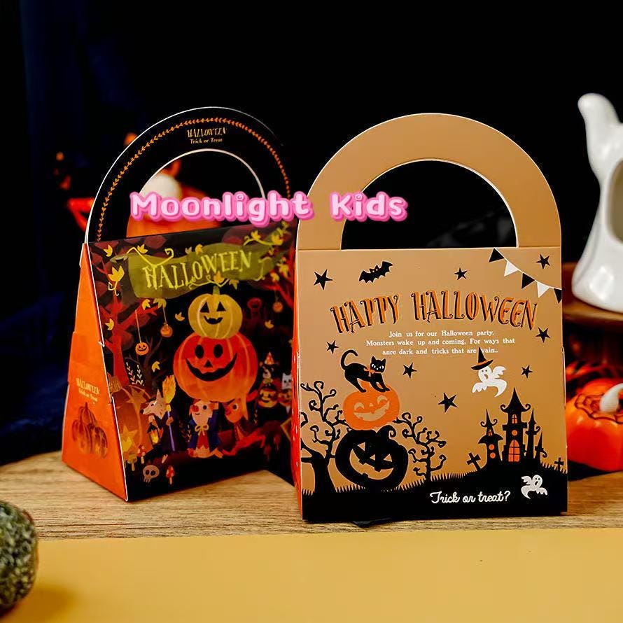 Halloween Treat Bags Party Favors – Pumpkin Candy Gift Bags for Kids, Trick or Treat Goodie Bags, Birthday Classroom Supplies