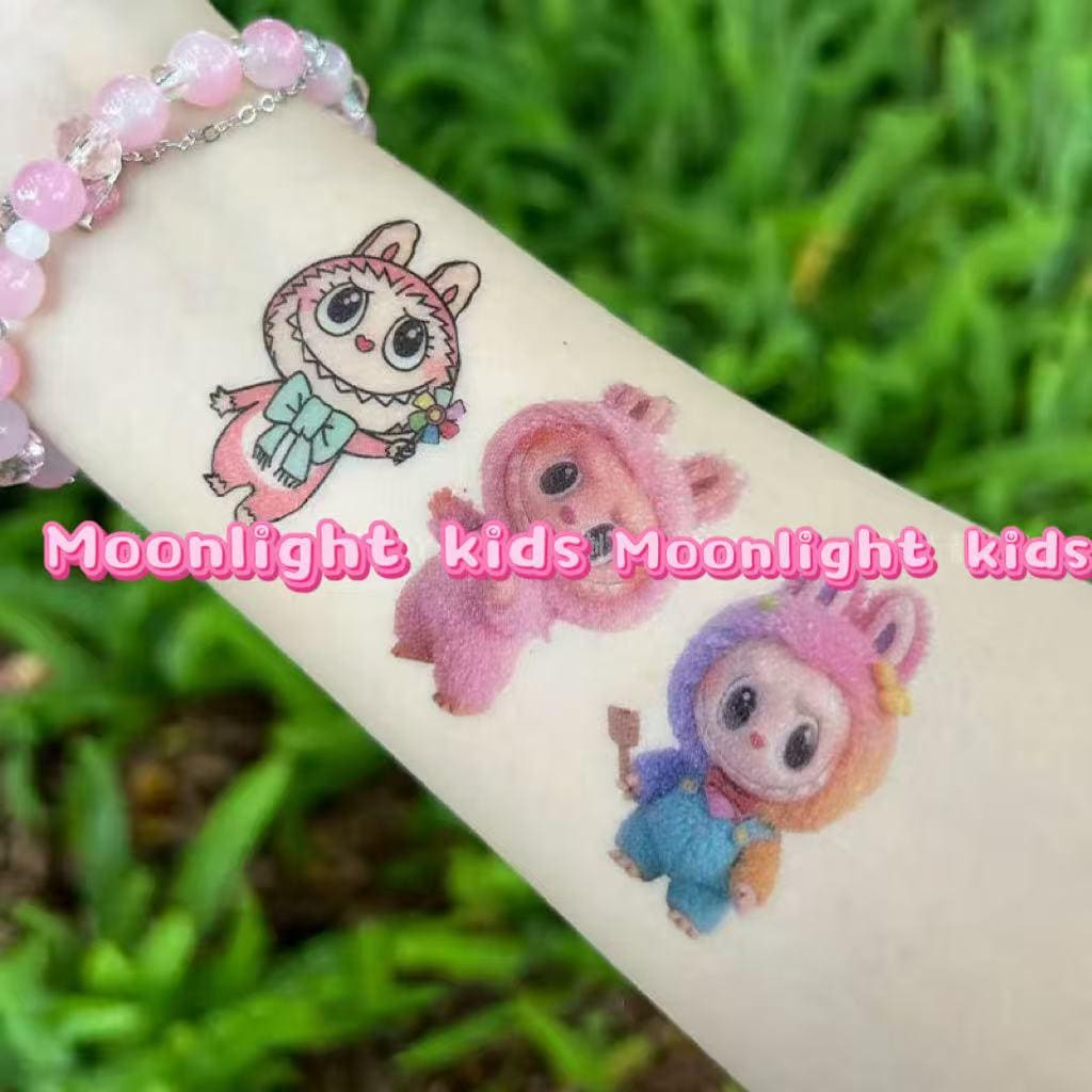 Labubu Temporary Tattoo Stickers – Cute Waterproof Arm Tattoos, Colorful Cartoon Girl Accessories, Kids Party Favor, INS Style