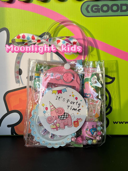 Girls Goodie Bag Party Favors | Birthday Return Gifts | Cute Stationery, DIY Jewelry, Beauty Toys | Pink Kids Gift Set